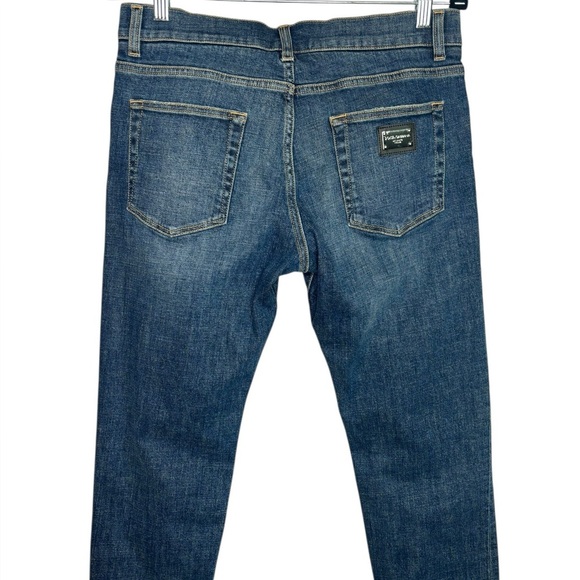 Men’s Dolce & Gabbana Slim Fit Logo Tag Blue Jeans Size 46 US 31 - Picture 4 of 16